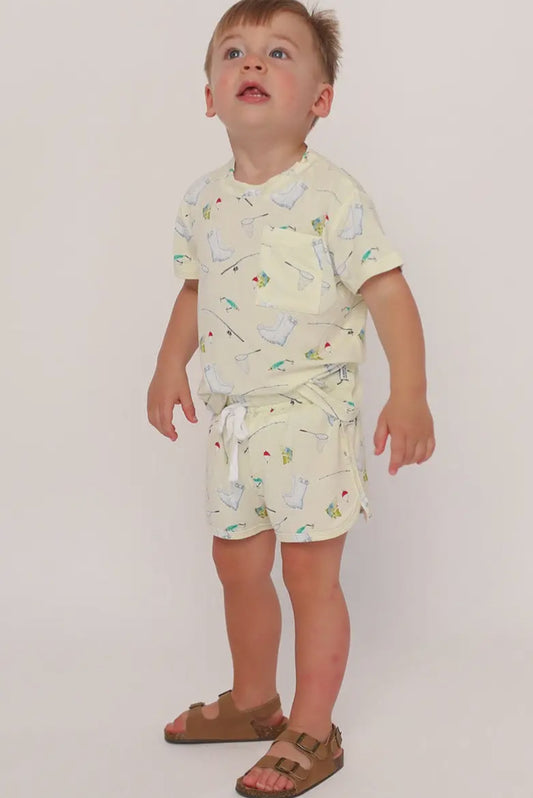 Fishing Bamboo Varsity Short Set - T-Shirt
& Shorts