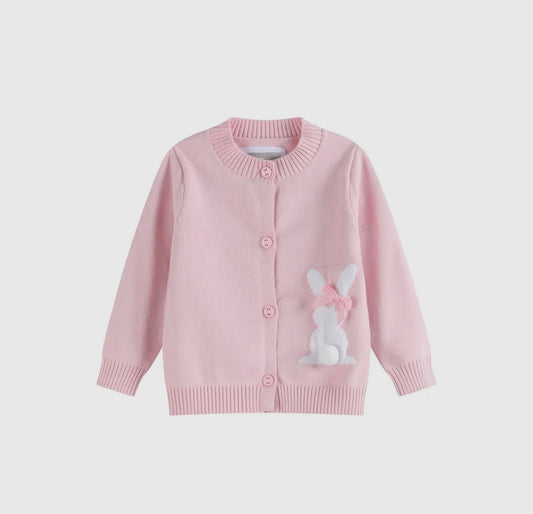 Knit Easter “Bunny” Cardigan- Pink