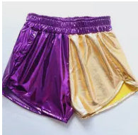 Metallic Shorts- Purple/Gold