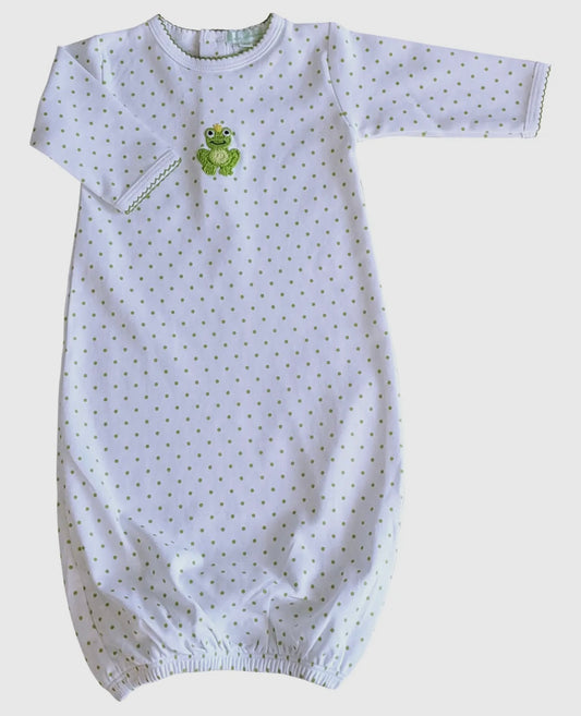 “Frog” Crochet - Unisex Baby Day Gown Pima Cotton