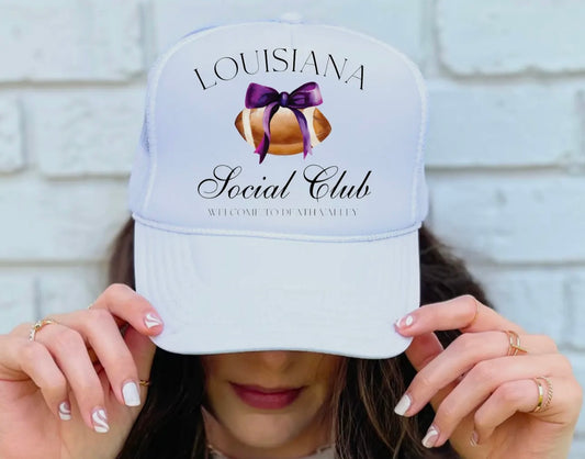 "Louisiana Social Club Coquette" Trucker Hat- Football