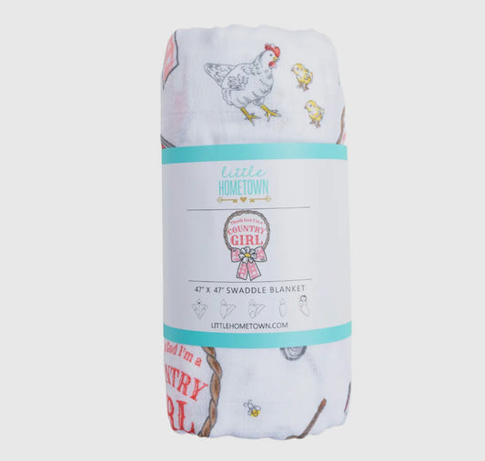 Country Girl Muslin Swaddle
Receiving Blanket
