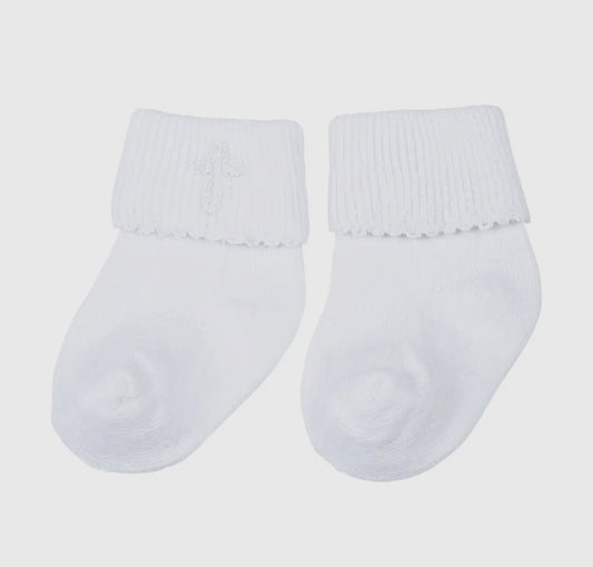 Blessed Emb Socks - White