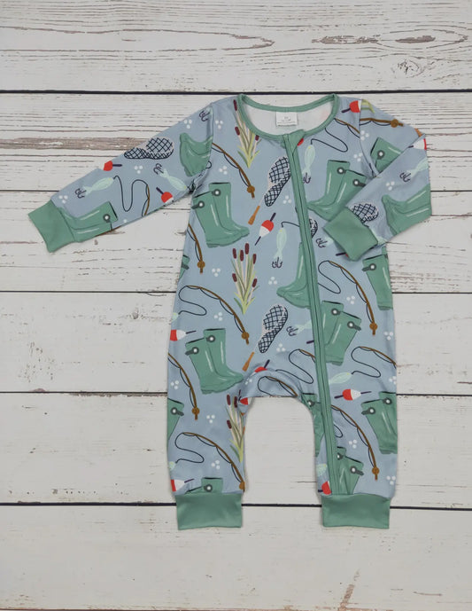 Baby Boy Fishing Pattern Zippy Sleeper