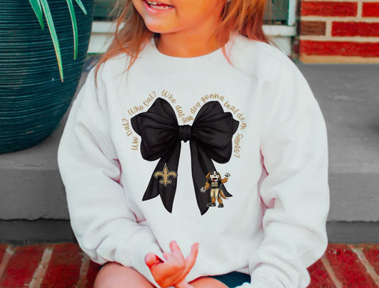 Youth New Orleans Saints Coquette Bow
Football Sweatshirt