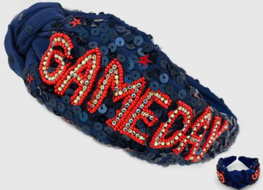 Gameday Headband- Navy/Red