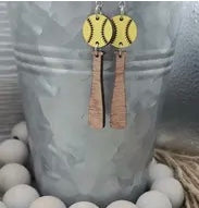 “Softball Bat & Ball”- Earrings