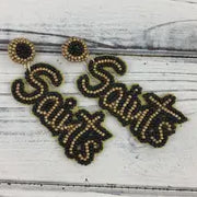 “Saints” Earrings- Black/Gold