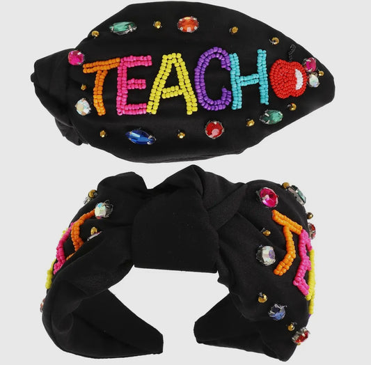 Teacher Appreciation Jeweled Knotted Headband