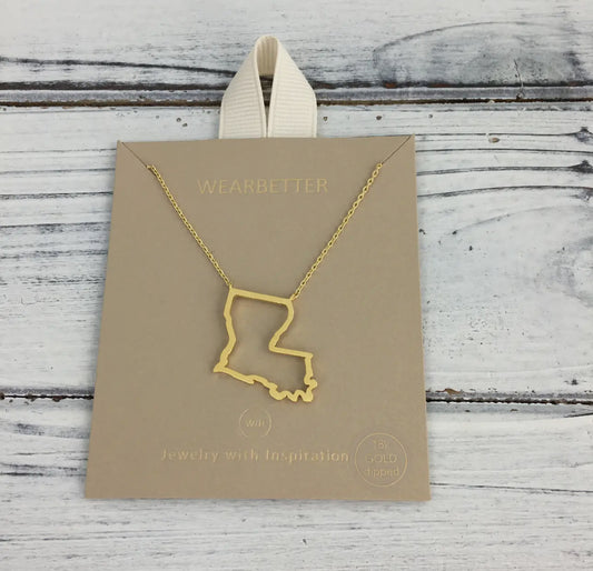 Louisiana State Cut Out Necklace