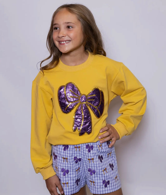 Girls “Metallic Bow” Sweatshirt