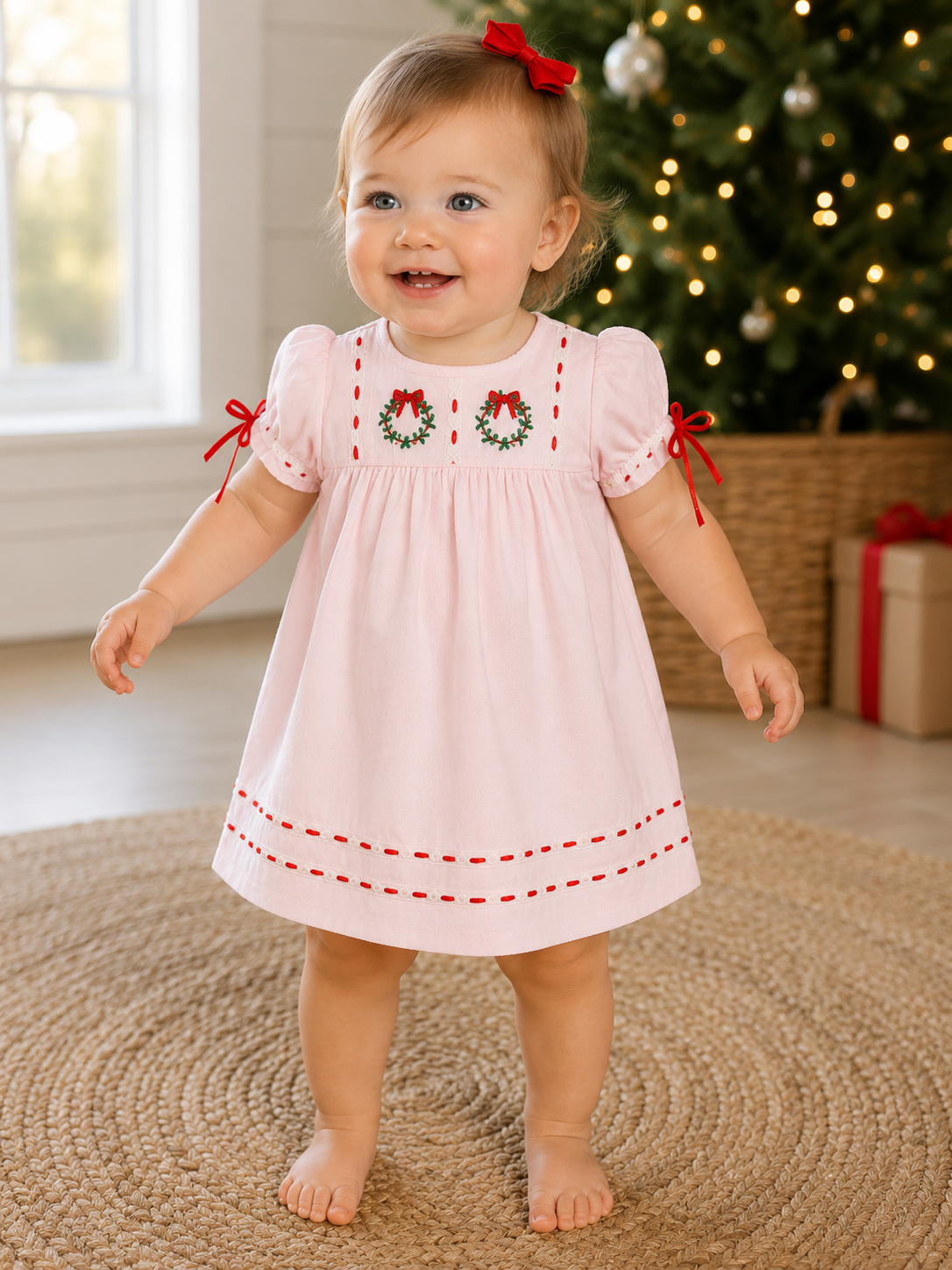 Wreath with Bows Heirloom Dress