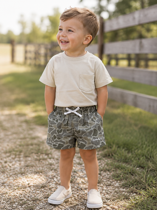 Kids' Gray Camo Performance Shorts