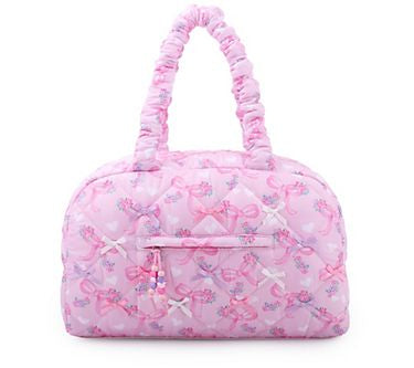 Quilted Floral Bow Print Medium Duffle Bag