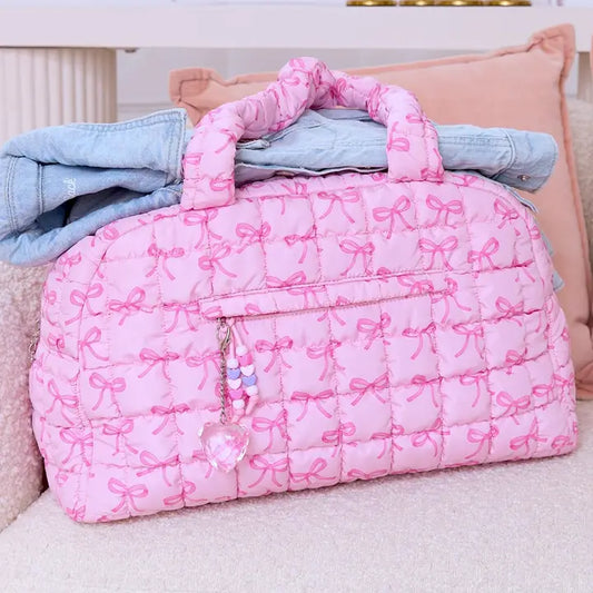 Quilted Scrunchies Bow Printed Medium
Duffle Bag