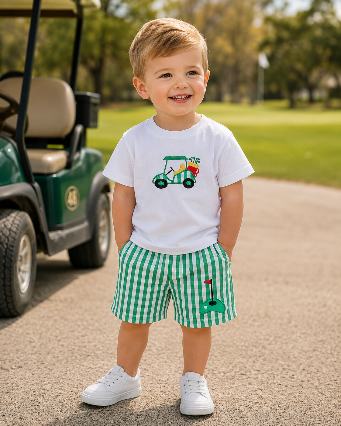 Baby and Toddler Boy Embroidered Preppy Golf Shorts Set