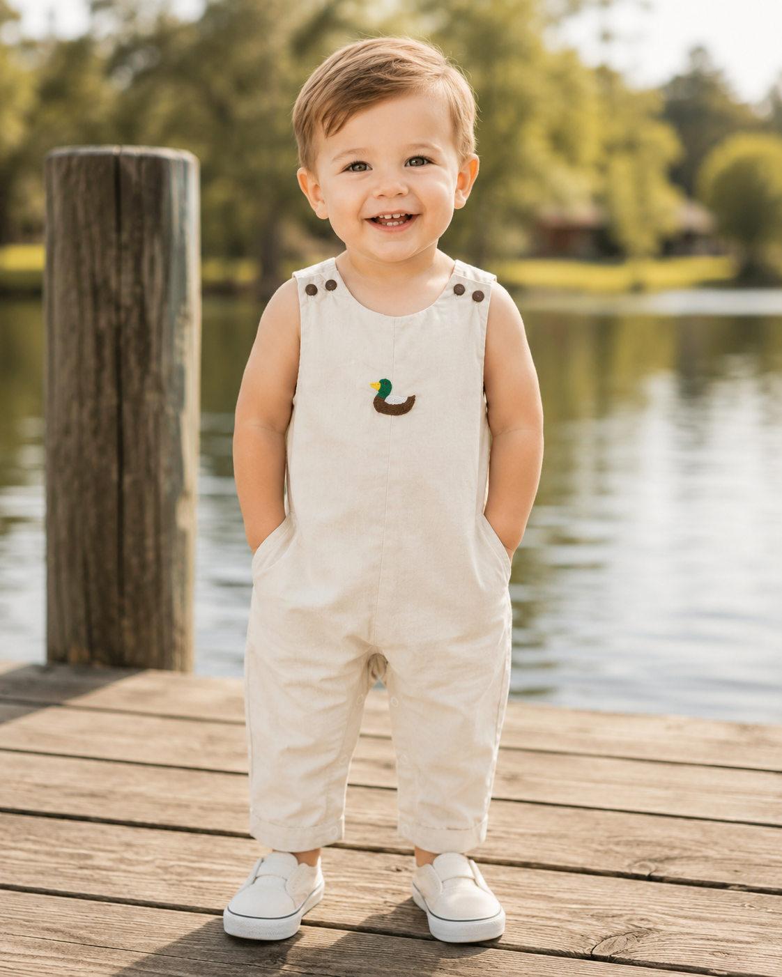 Light Gray Mallard Duck Overalls