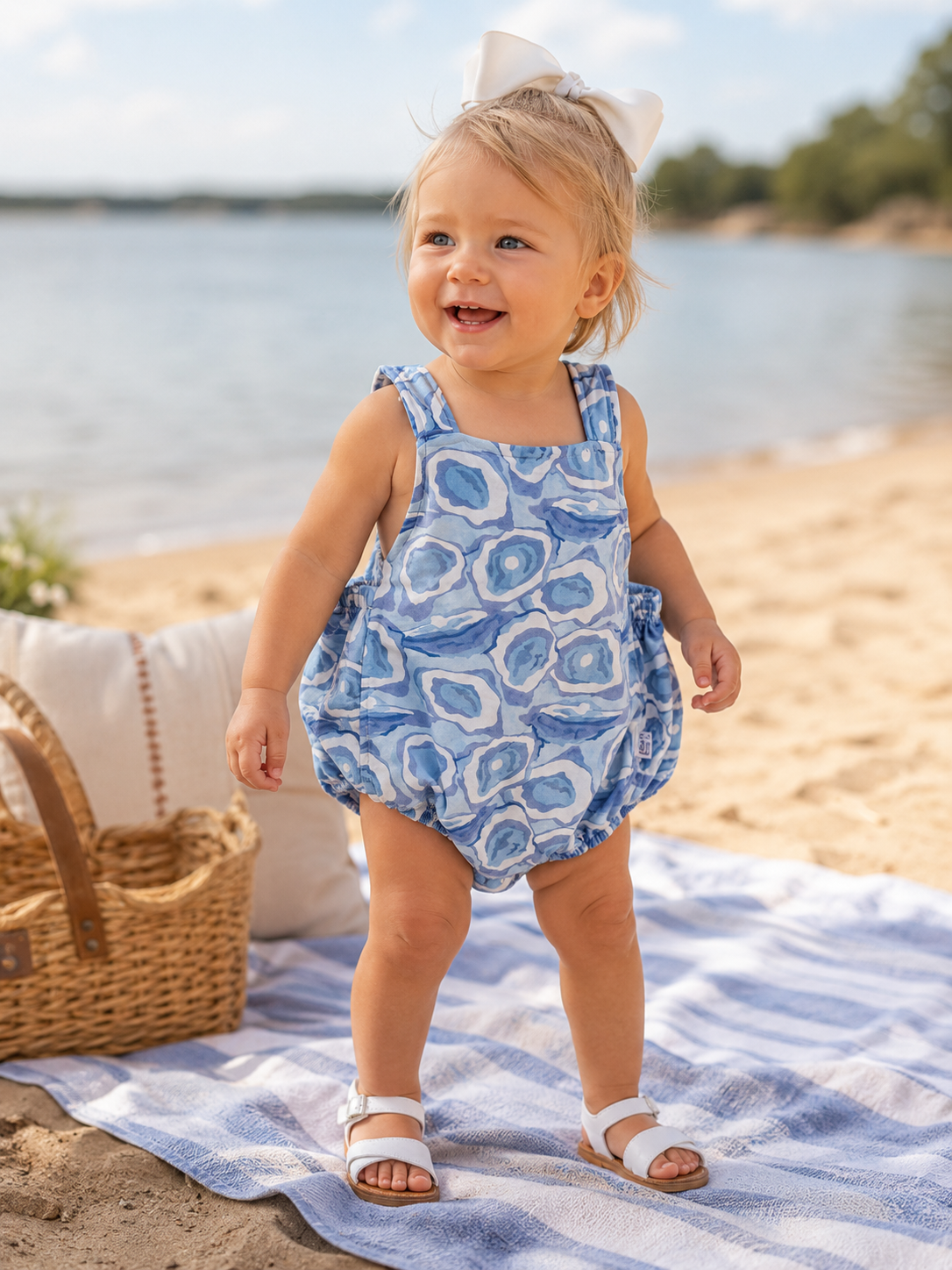 Blue Oyster Bamboo Sun Bubble with Adjustable Straps