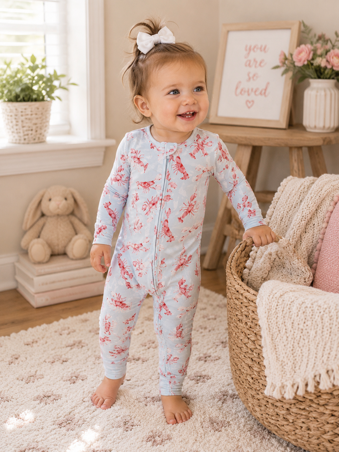 Crawfish Zipper Onesie