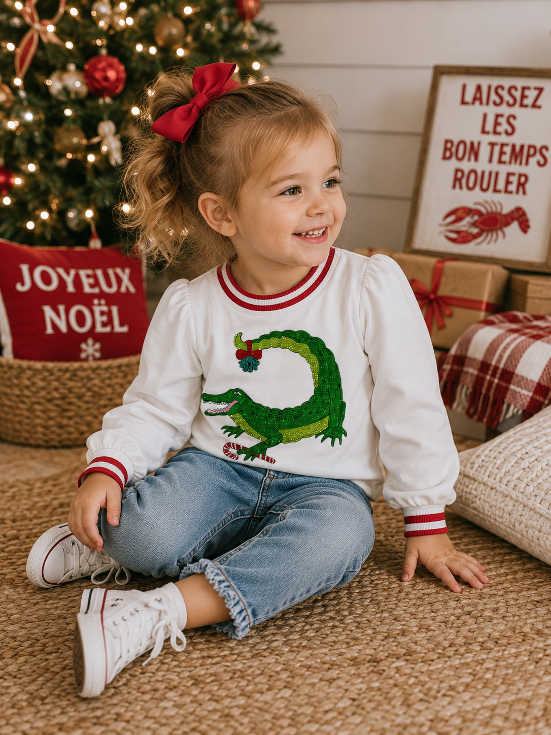 Holly Gator Puff Sleeve Sweatshirt