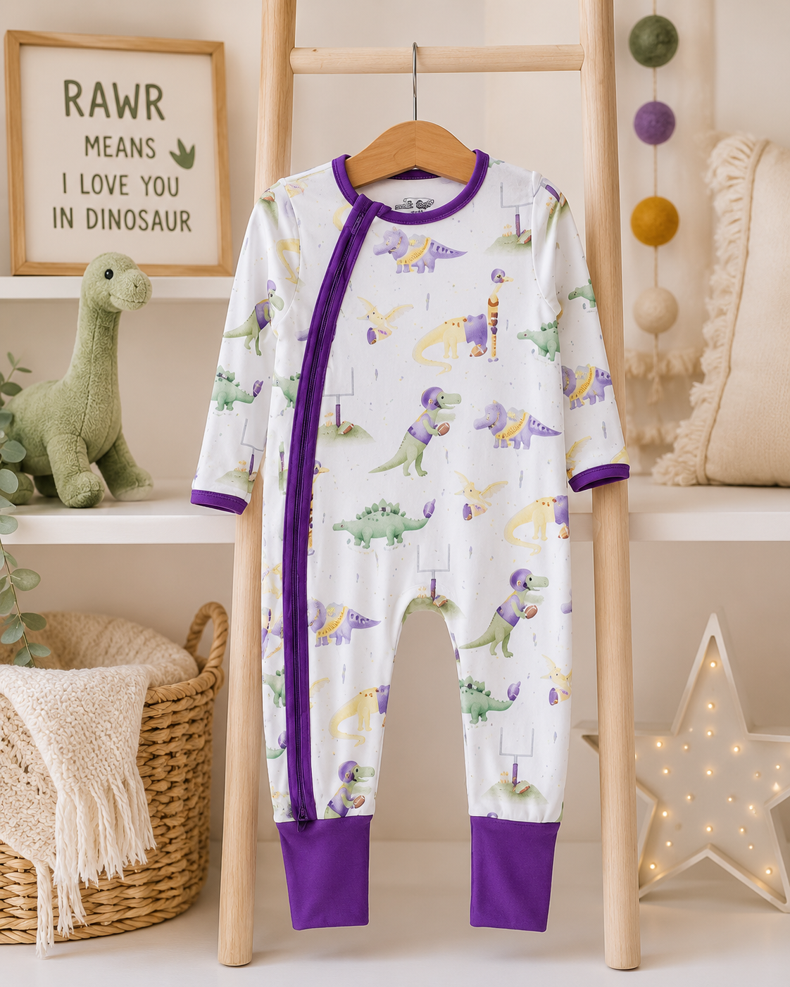 Lsu Dinos All-Stars Organic Cotton
Kids Pajamas-Zippy