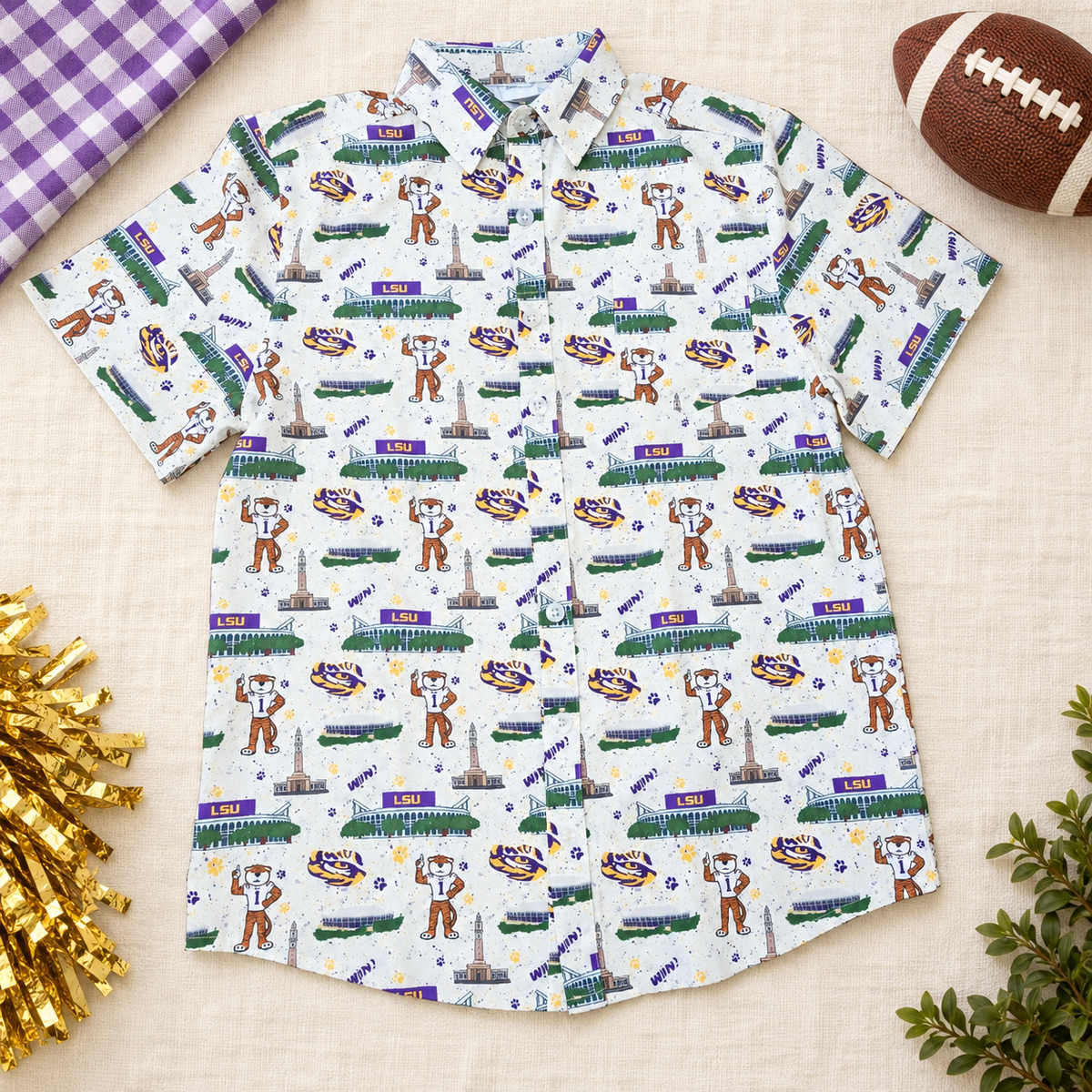 LSU Campus Button Down Shirt