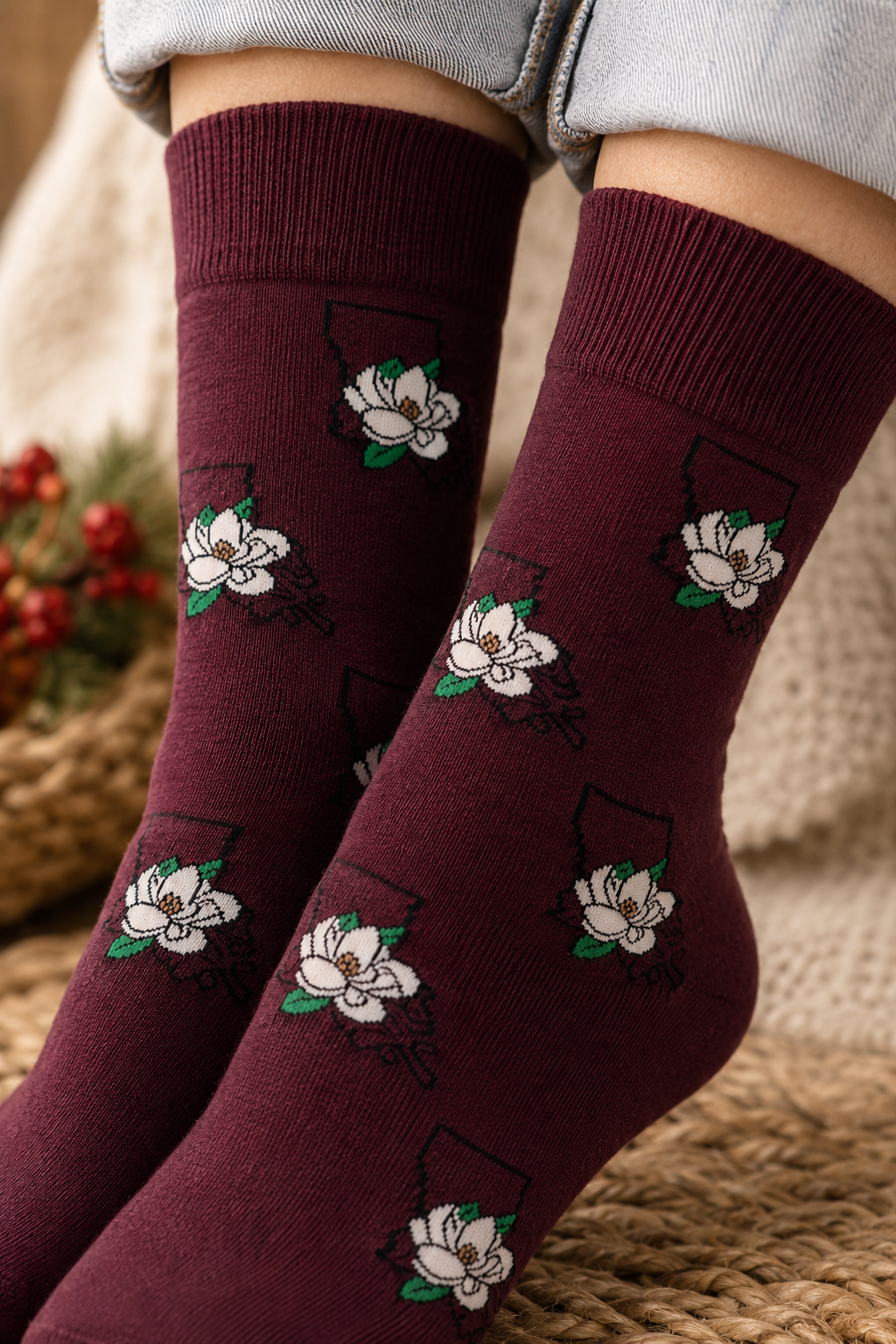 La State Magnolia Socks