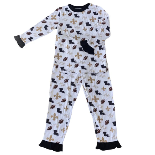 “Who Dat” Ruffle Bamboo Pajamas