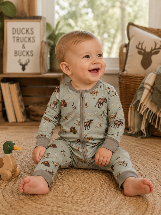 Hunting Clothes Bamboo Pajamas Kids Pj Zippy
