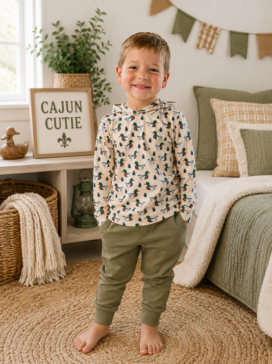 Boys Mallard Marsh Duck Performance
Hooded Shirt