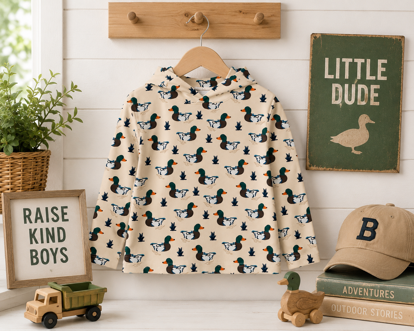 Boys Mallard Marsh Duck Performance
Hooded Shirt