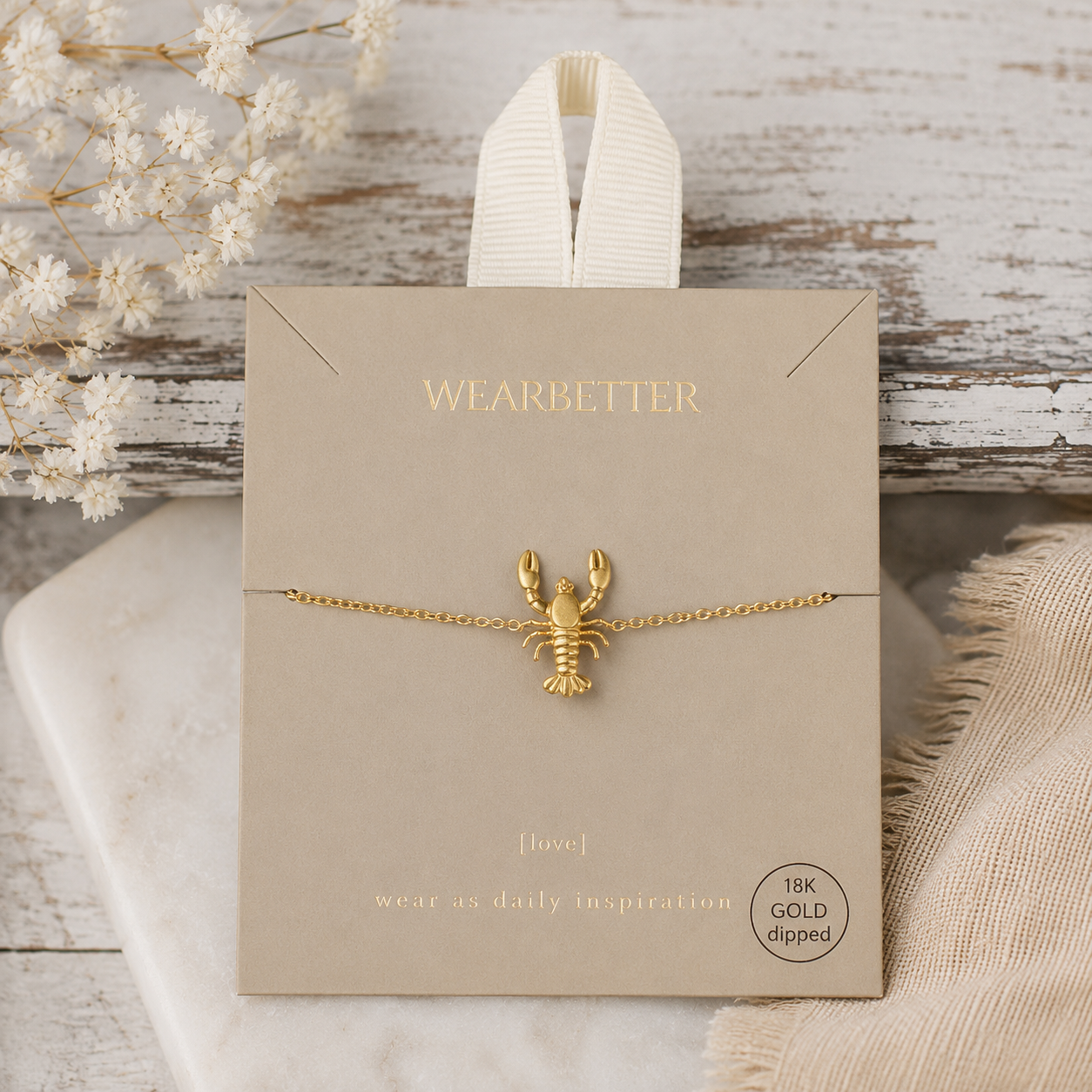 Dainty Gold Crawfish Bracelet