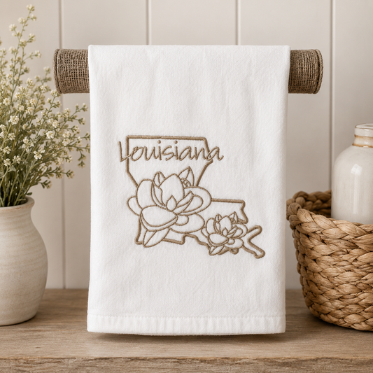 Embroidered Louisiana Magnolia
Kitchen Towel