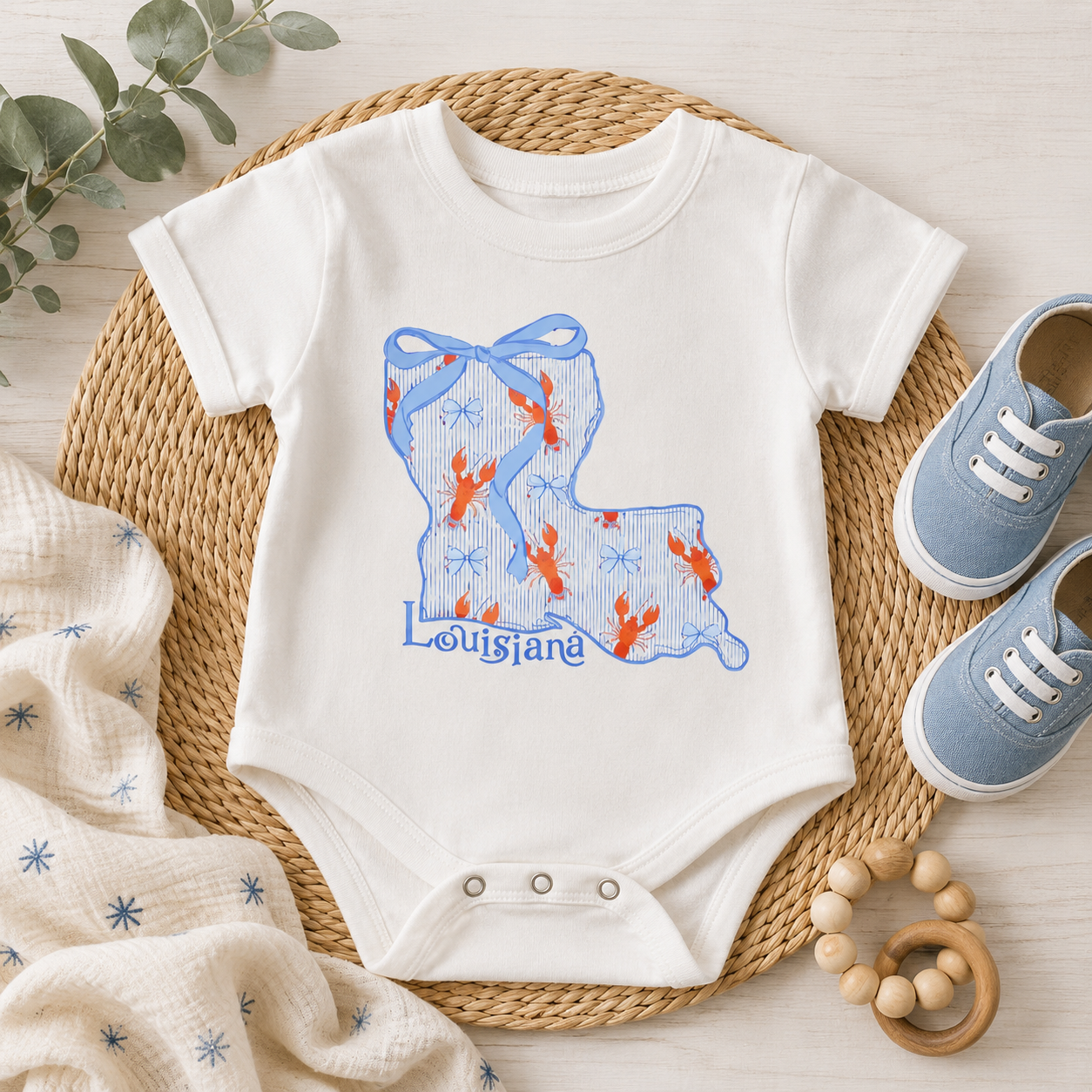 Louisiana Bow Crawfish Graphic Bubble