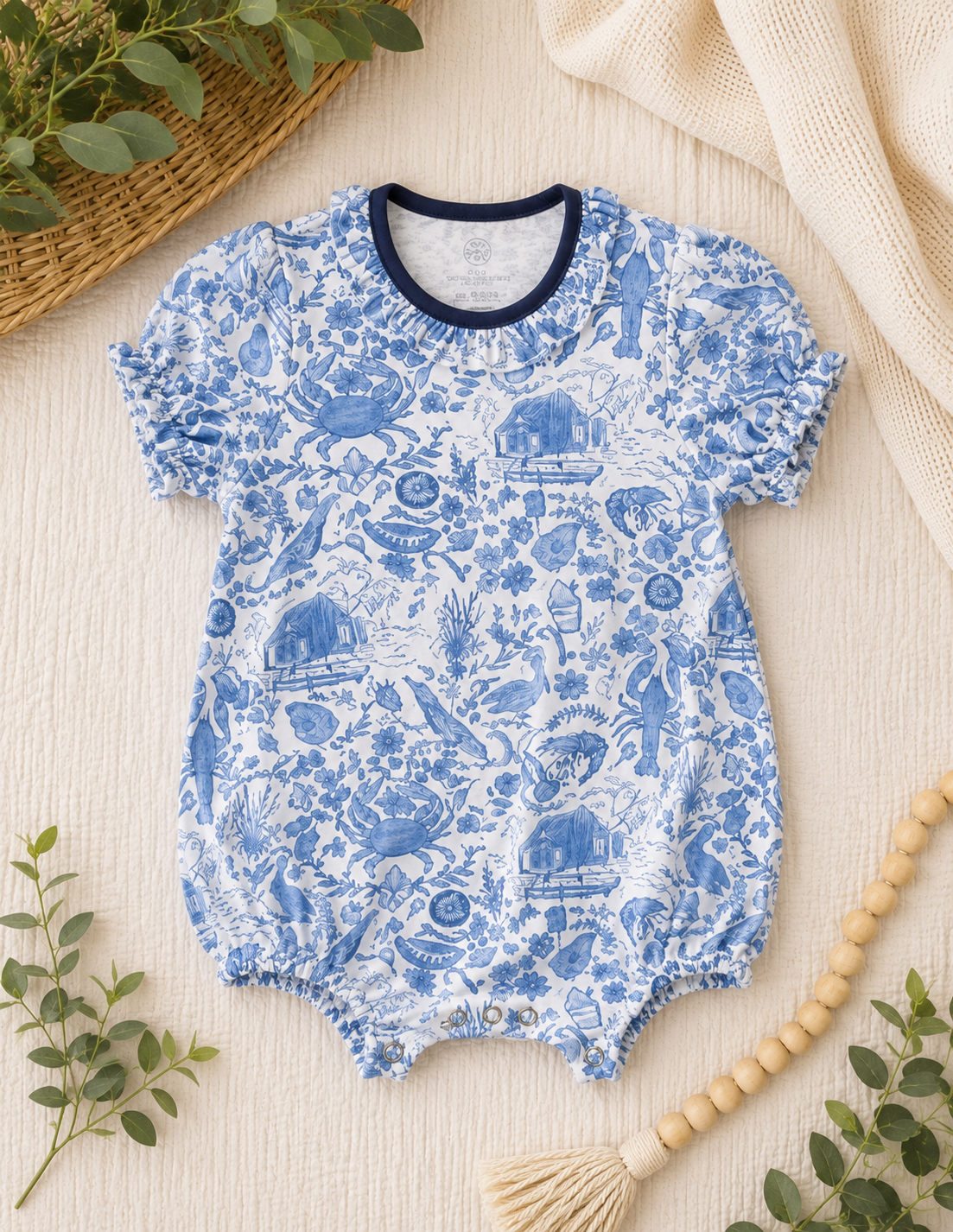 Blue Bayou Ruffle Bubble Romper