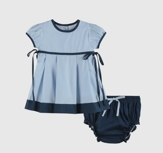 Light Blue and Dark Baby Girl Dress