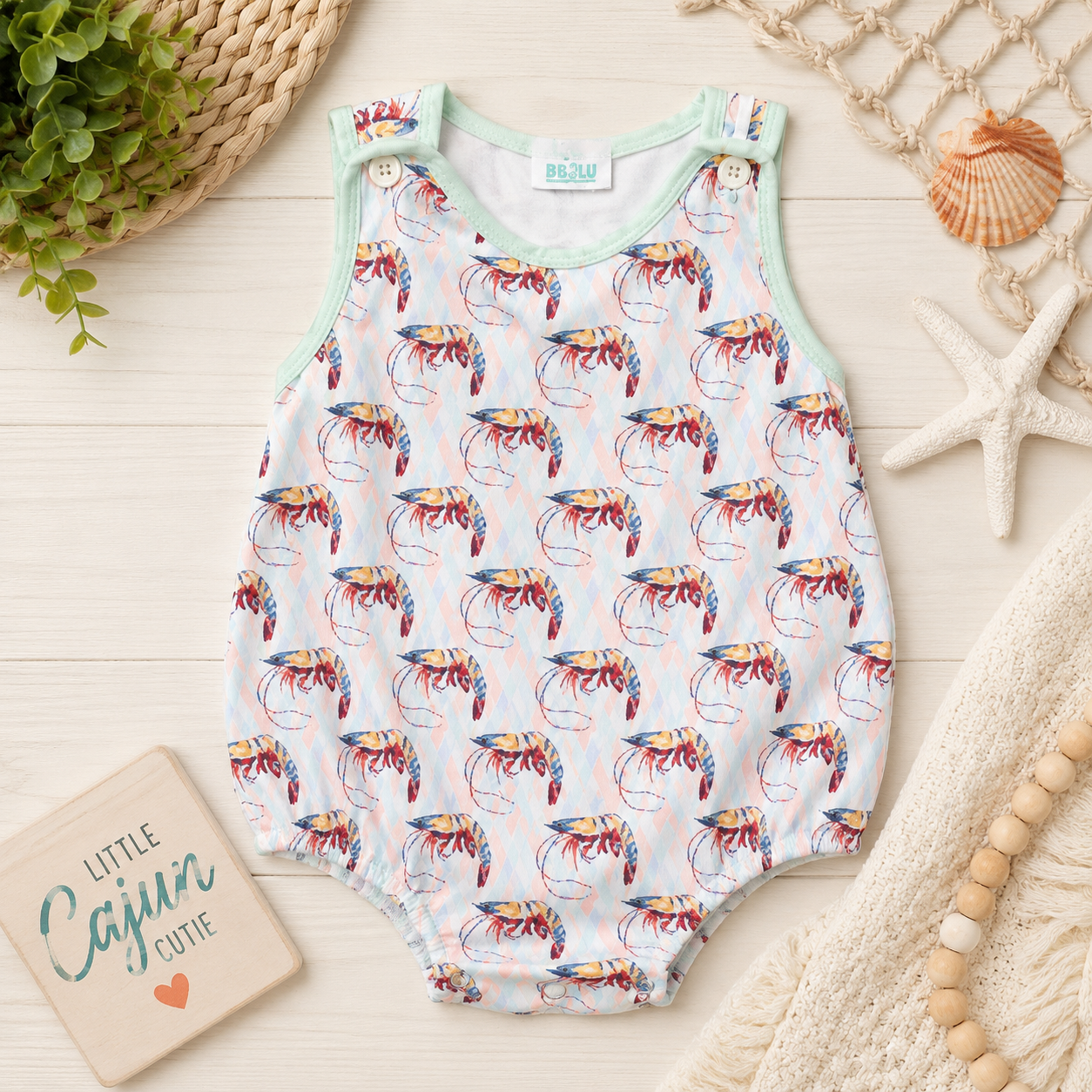 Sweet Shrimp Bubble Romper