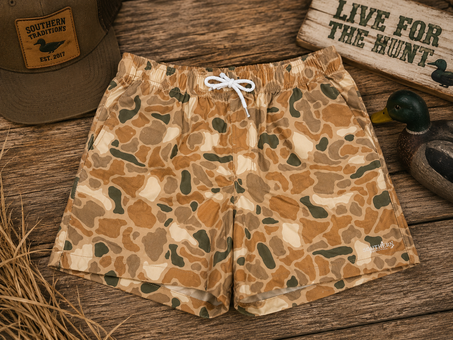 Boys Brown Camo Performance Shorts