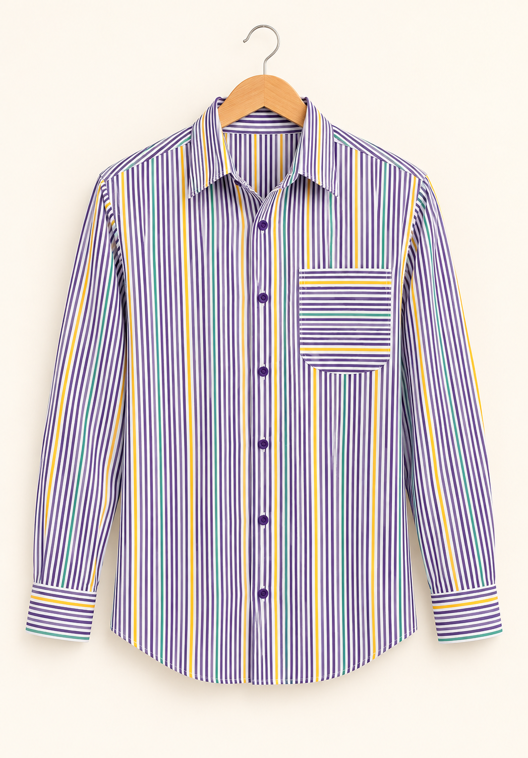 Adult Unisex Pinstripe Button Up Shirt