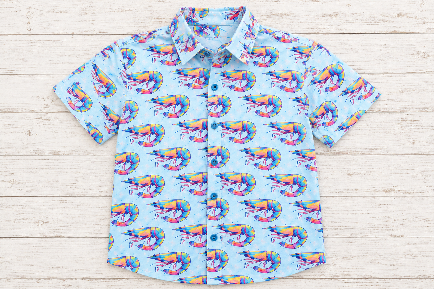 Shrimp Splatter Men’s Button Down Shirt
