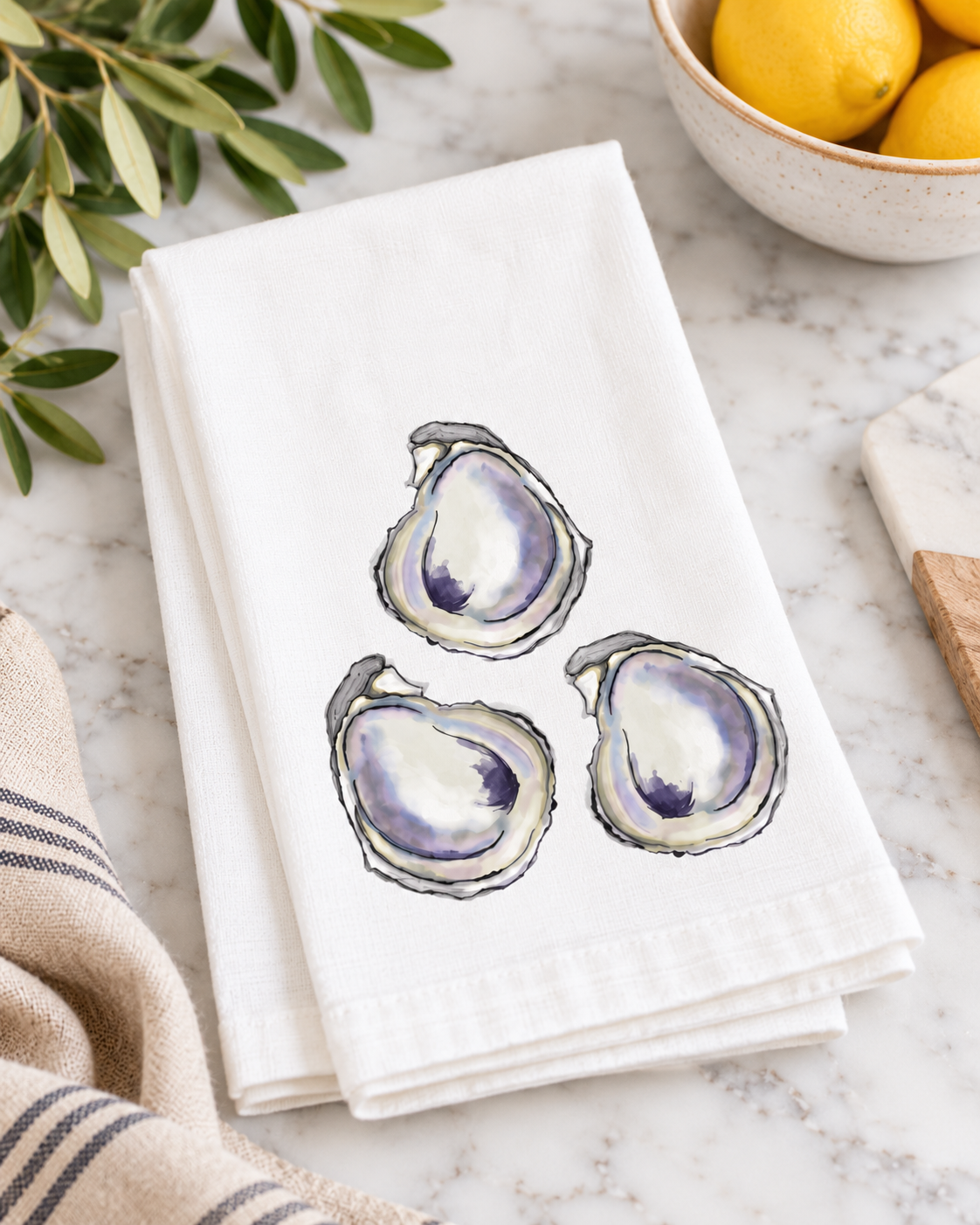 Simple Oyster Kitchen Towel