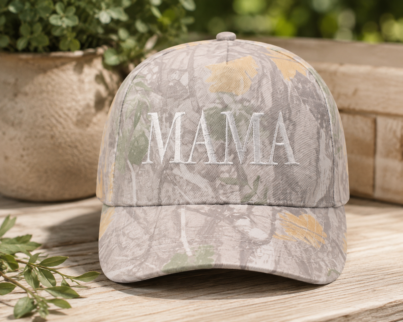 MAMA Letter Embroidery Camo Trucker Hat