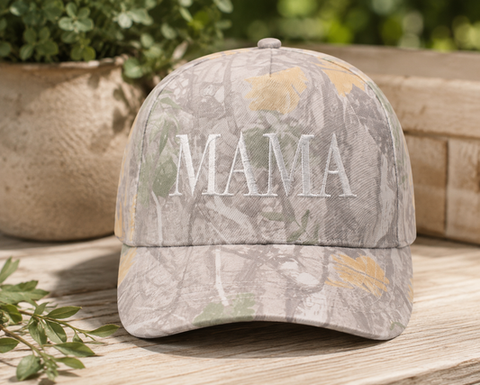 MAMA Letter Embroidery Camo Trucker Hat