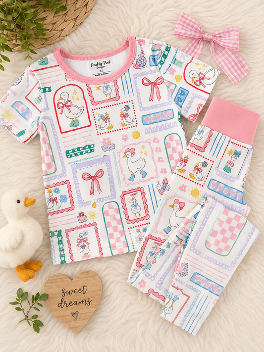 Goose on the Loose Short Sleeve Bamboo Pajamas Set