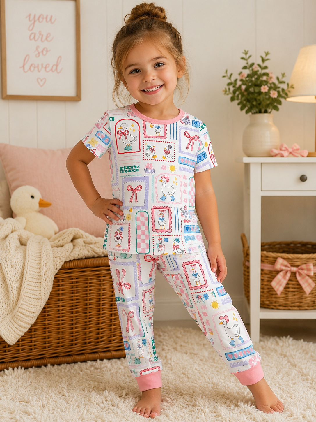 Goose on the Loose Short Sleeve Bamboo Pajamas Set