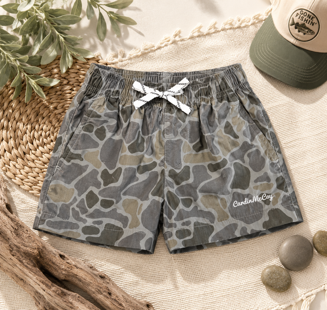 Boys Gray Camo Performance Shorts