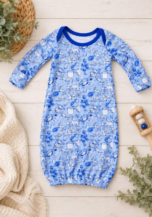 Cajun Toile Baby Gown