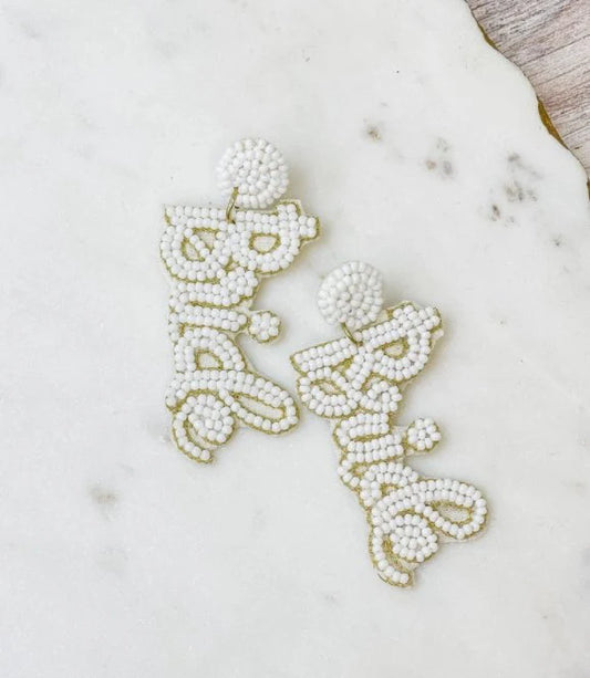 ''Bride'' Earrings - White