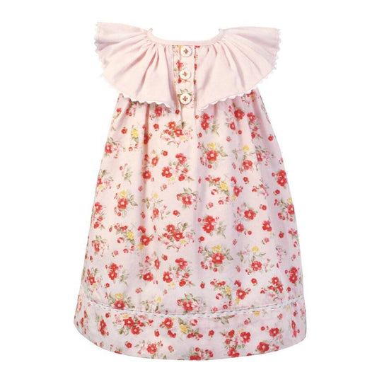 Petit Ami “Butterfly” Collar Floral Dress- Pink
