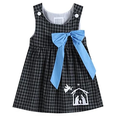 “Nativity”- Black/White with Blue Bow
